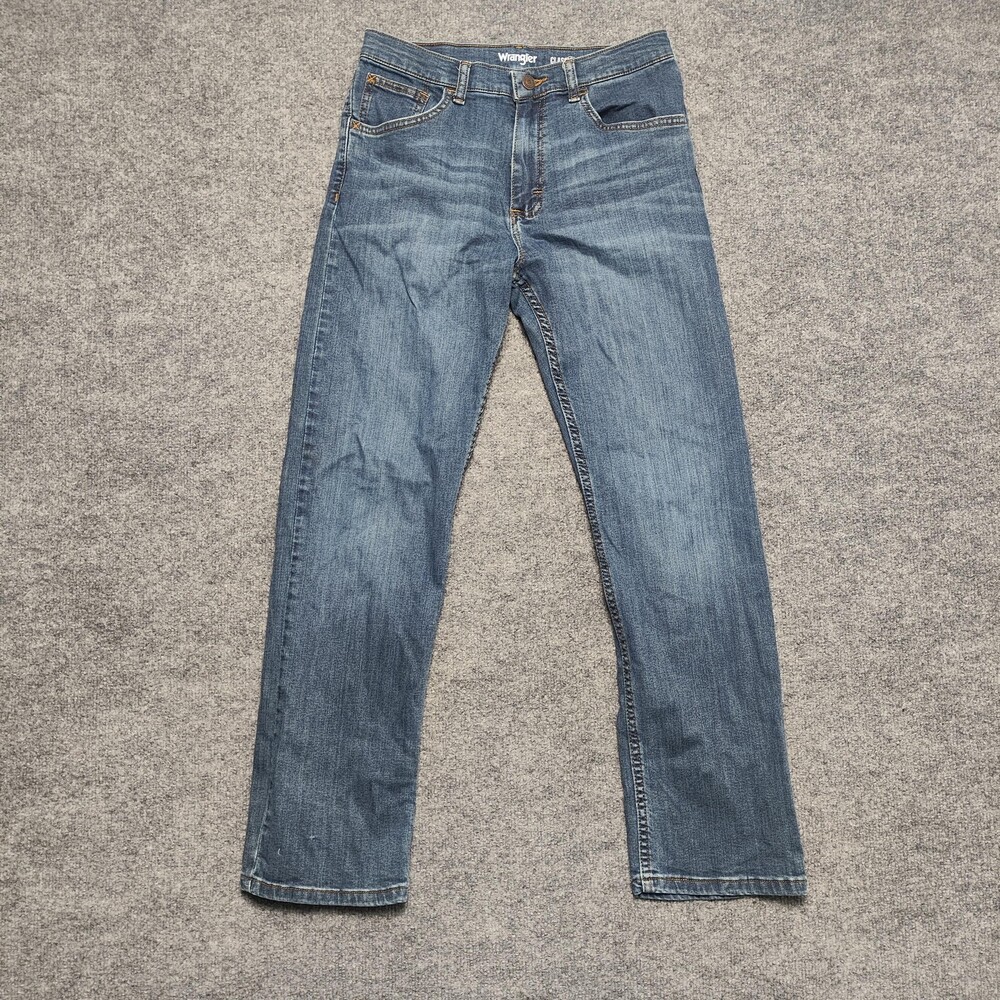 Wrangler Jeans Boys 16 Blue Denim Classic Straight Stretch Adjustable Waist